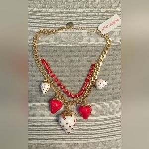 Betsey Johnson Layered Strawberry Necklace
